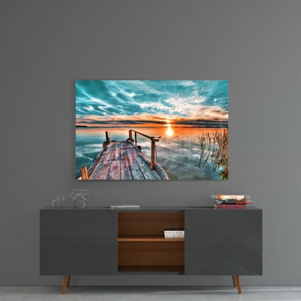 Günbatımı Cam Tablo