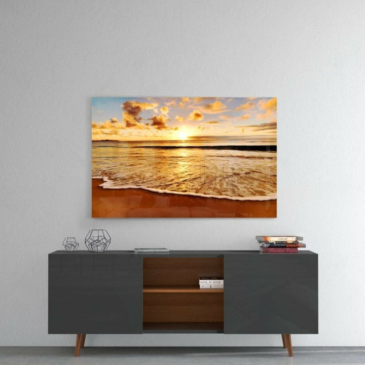 Günbatımı Cam Tablo