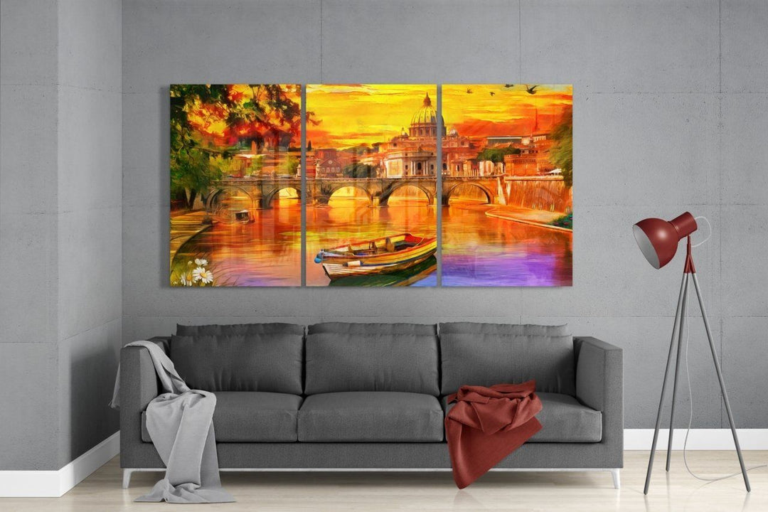 Günbatımı Cam Tablo