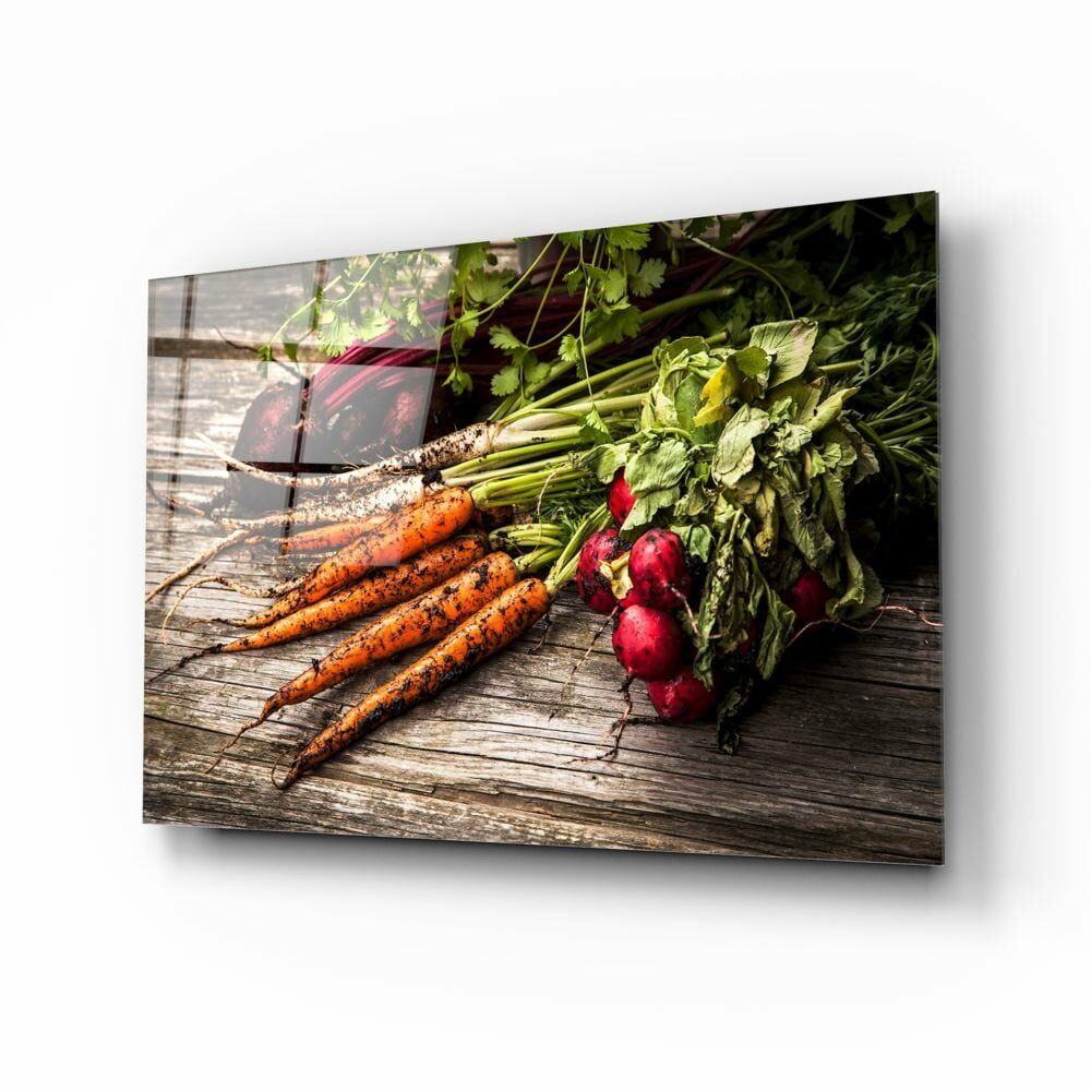 Havuç ve Turp Cam Tablo
