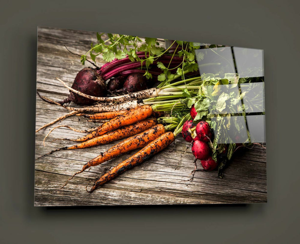 Havuç ve Turp Cam Tablo