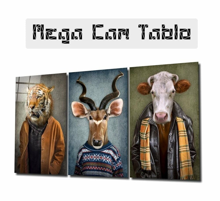 Hayvan Kafalar Mega Cam Tablo