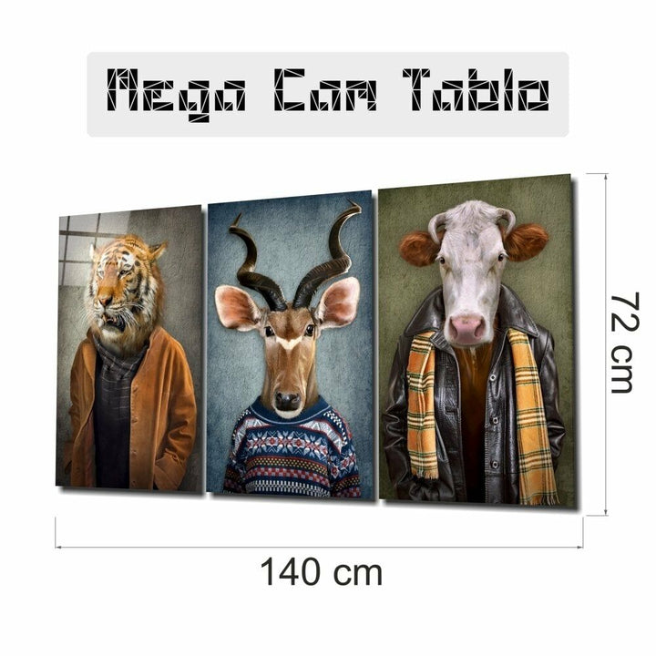 Hayvan Kafalar Mega Cam Tablo