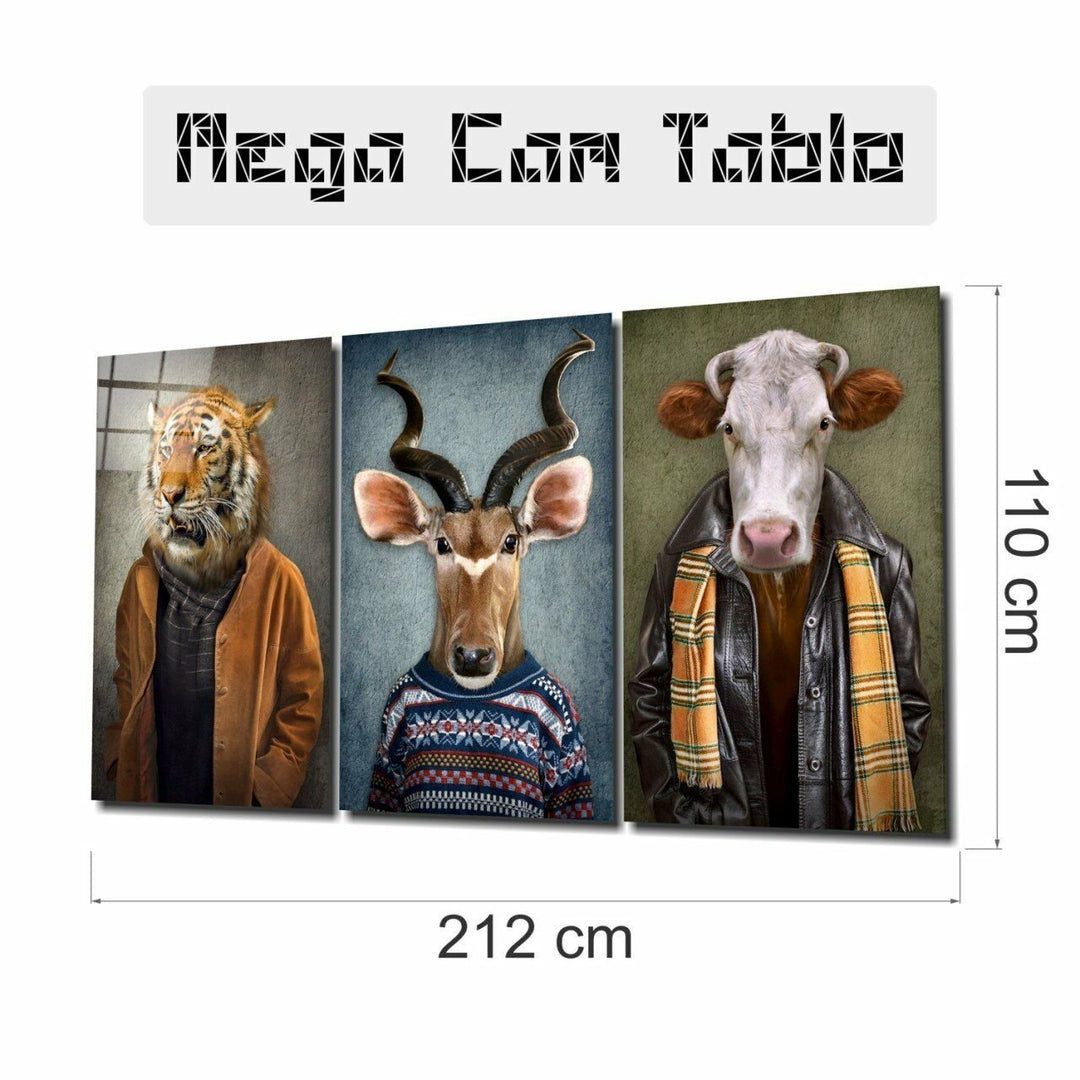 Hayvan Kafalar Mega Cam Tablo