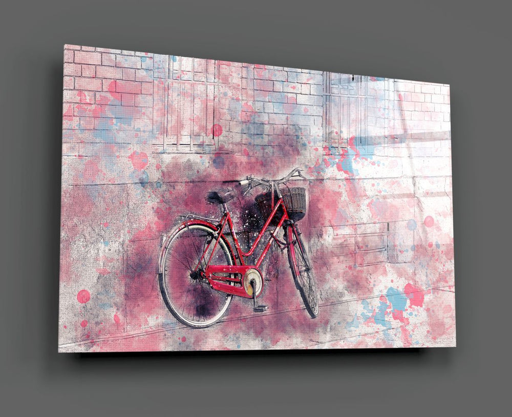 İllüstrasyon Bisiklet Cam Tablo