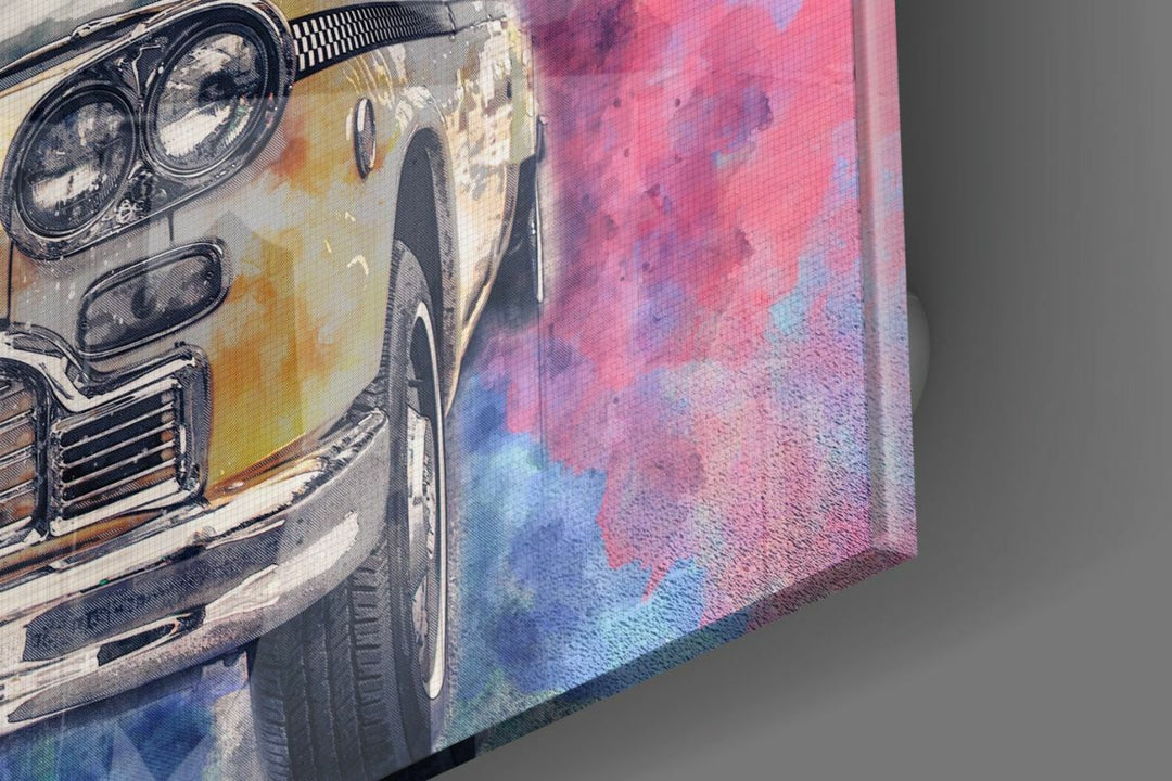 İllüstrasyon Taksi Cam Tablo