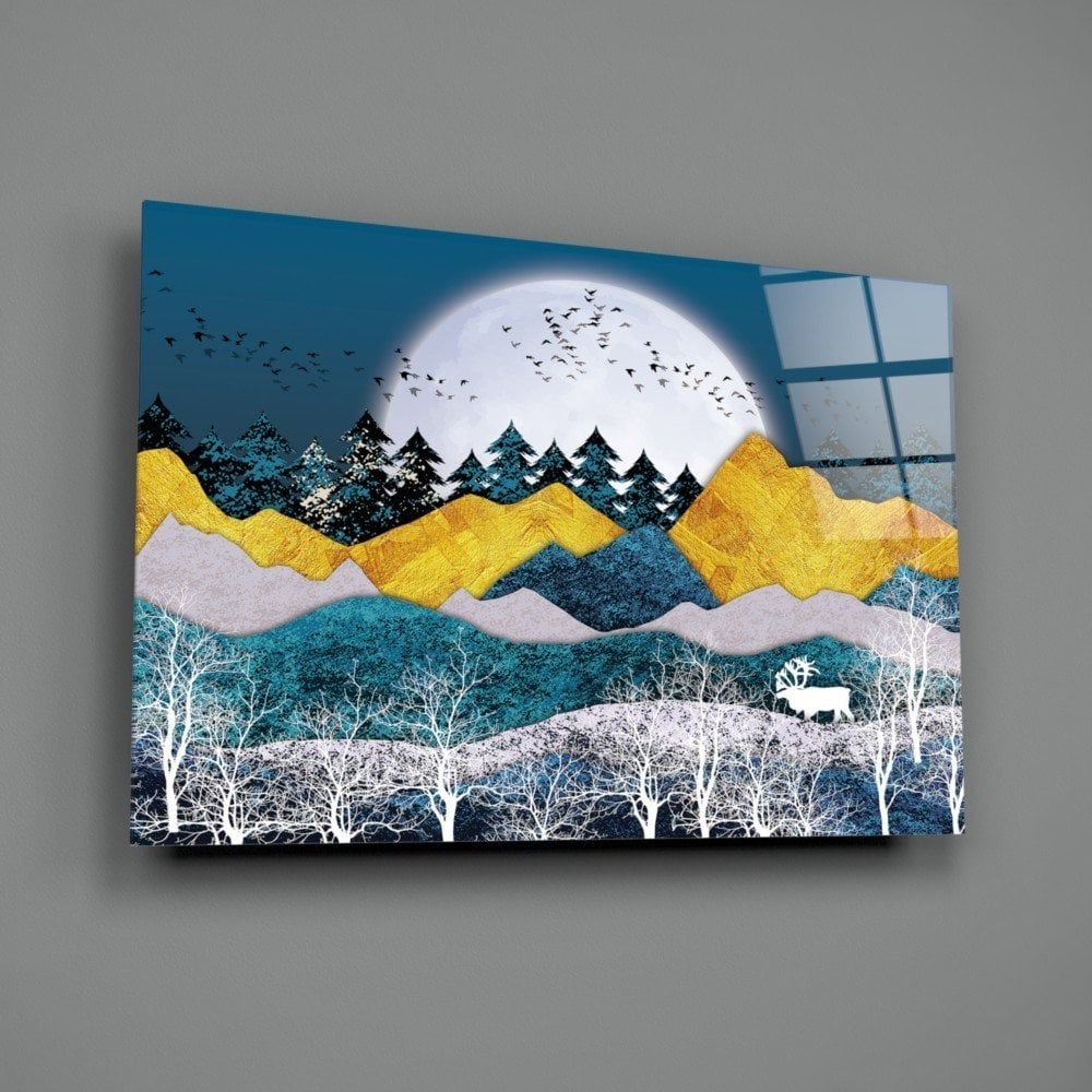 İlüstrasyon Manzara Cam Tablo