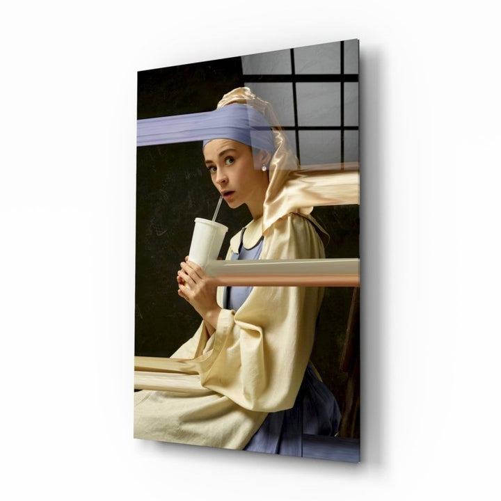 İnci Küpeli Kız Cam Tablo