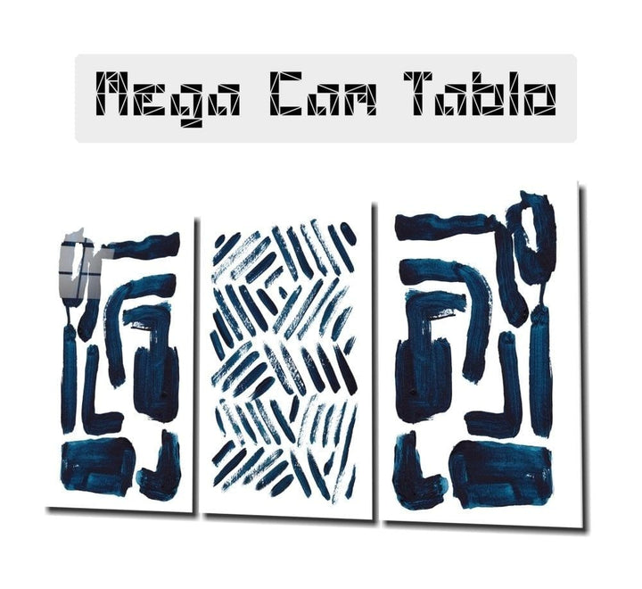 İskandinav Çizgiler Mega Cam Tablo
