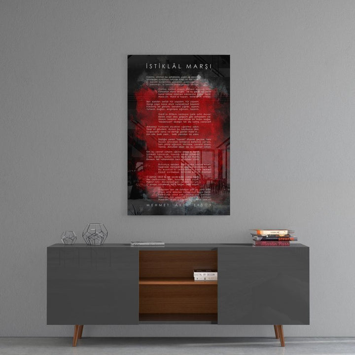 İstiklal Marşı Cam Tablo