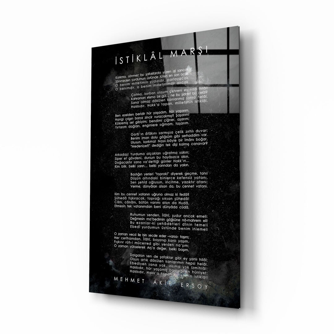 İstiklal Marşı Cam Tablo