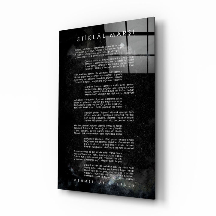 İstiklal Marşı Cam Tablo