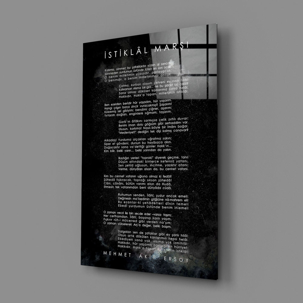 İstiklal Marşı Cam Tablo