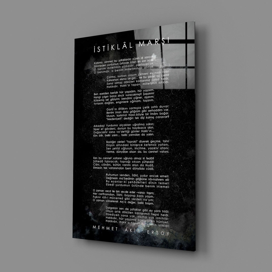 İstiklal Marşı Cam Tablo