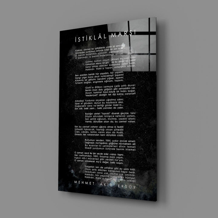 İstiklal Marşı Cam Tablo