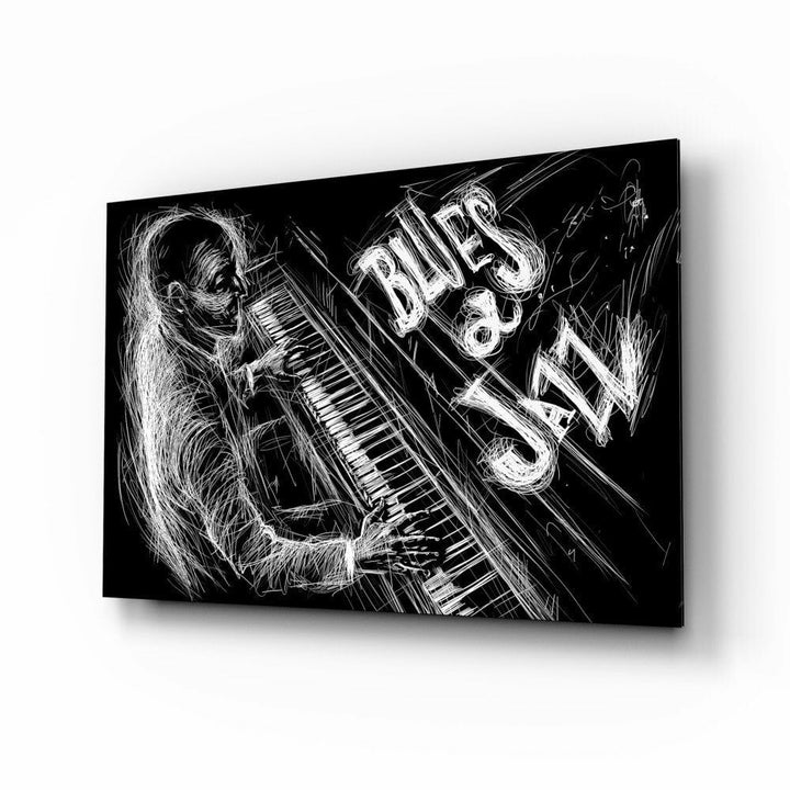 Jazz Blues Müzik Cam Tablo