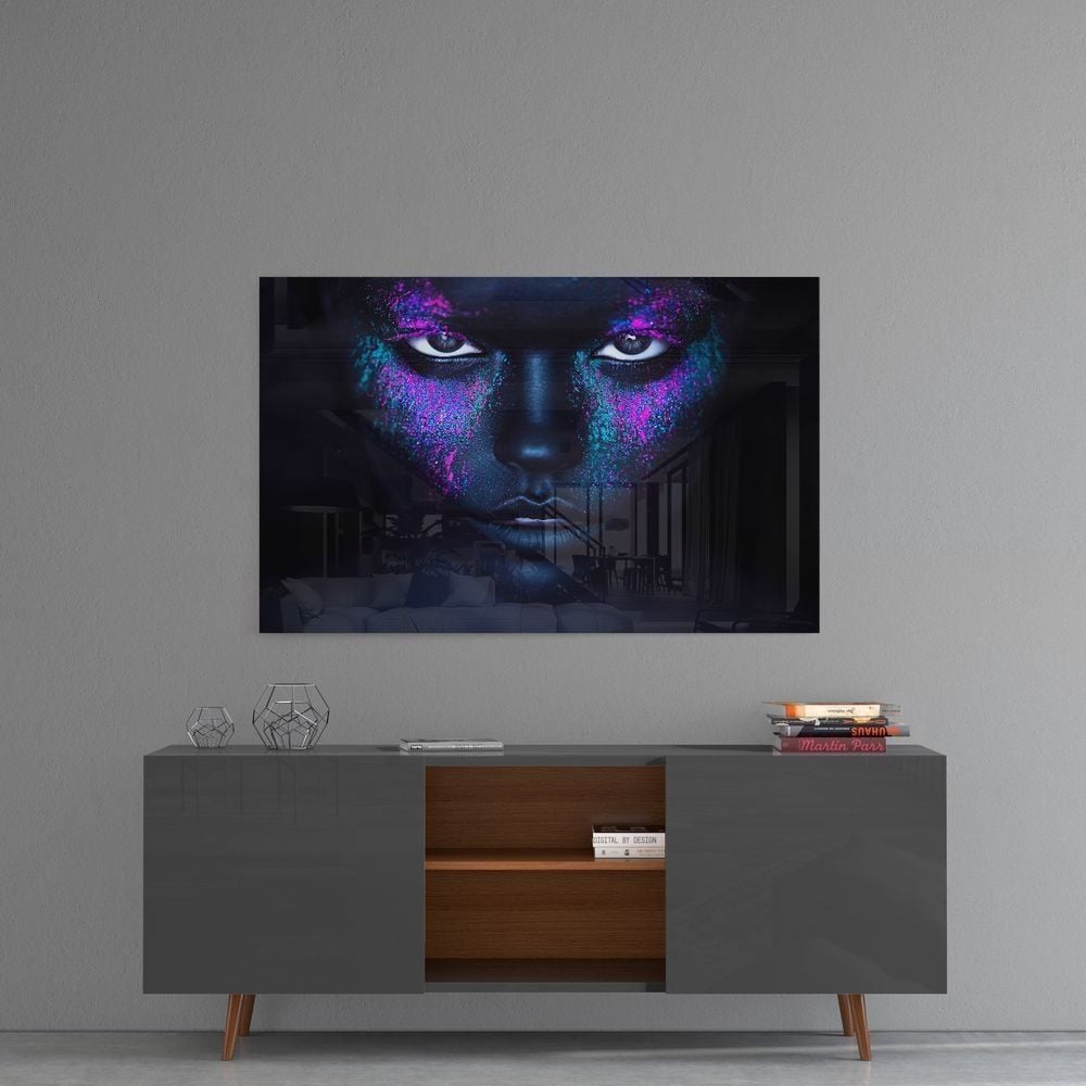 Kadın Portre Cam Tablo No:1168