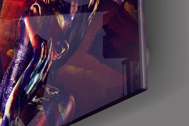 Kadın Portre Cam Tablo No:1176