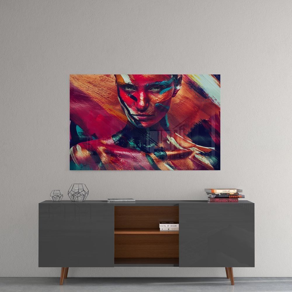 Kadın Portre Cam Tablo No:1177