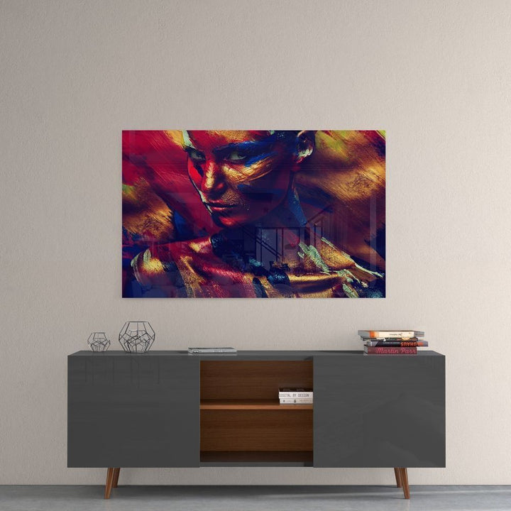 Kadın Portre Cam Tablo No:1178