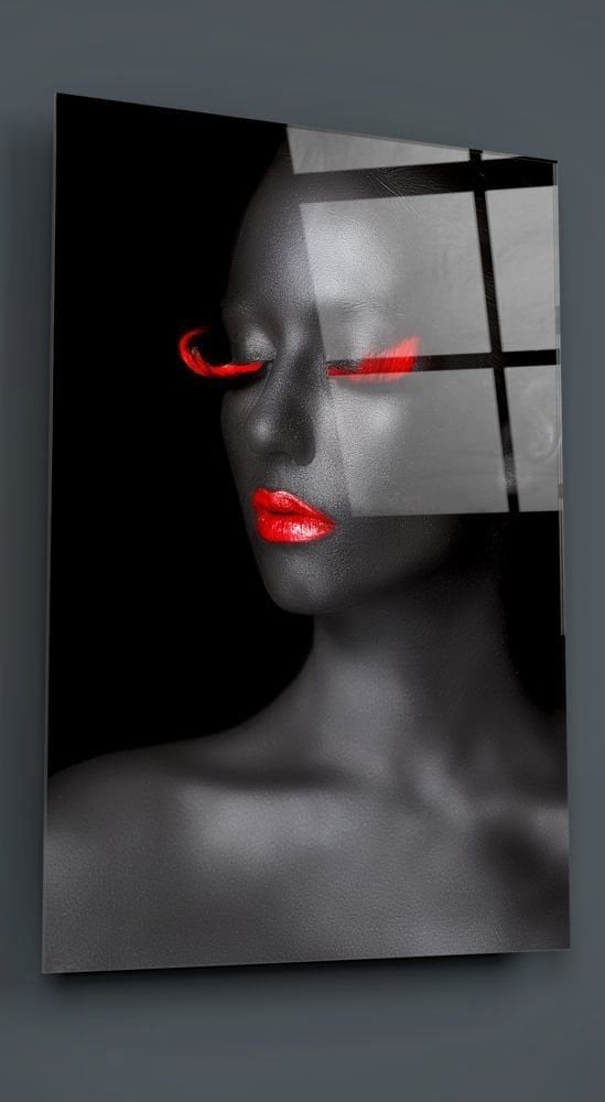 Kadın Portre Cam Tablo No:1183