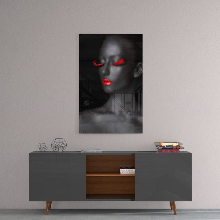 Kadın Portre Cam Tablo No:1183