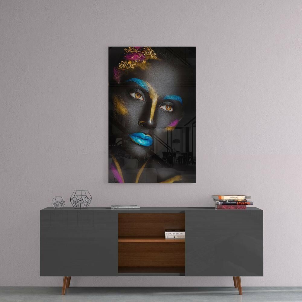 Kadın Portre Cam Tablo No:1186