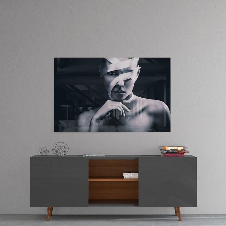 Kadın Portre Cam Tablo No:1197