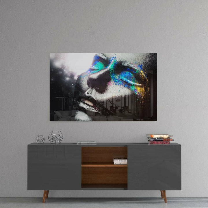 Kadın Portre Cam Tablo No:1198