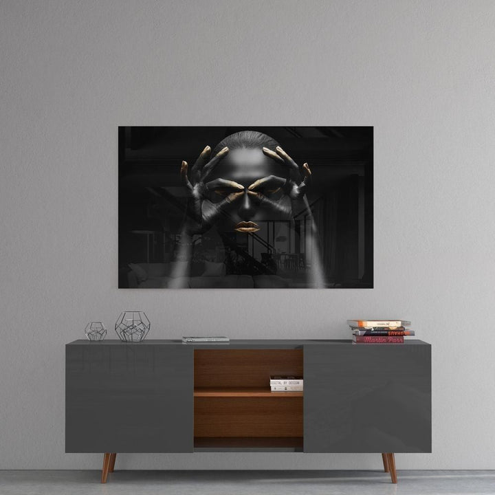 Kadın Portre Cam Tablo No:1205