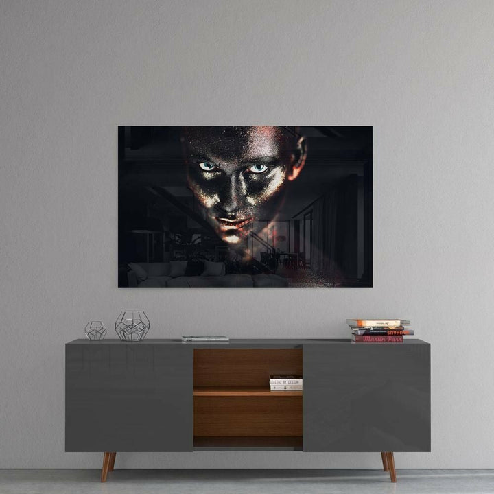 Kadın Portre Cam Tablo No:1210