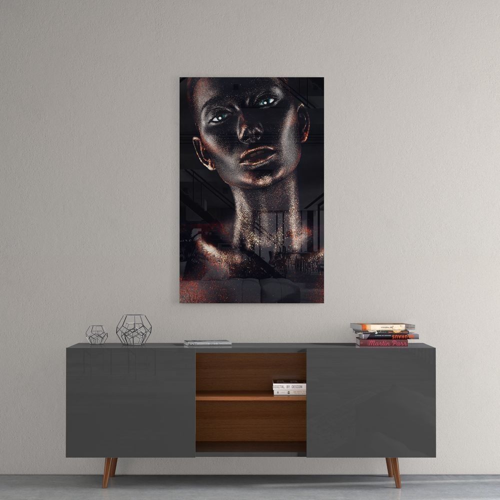 Kadın Portre Cam Tablo No:1212