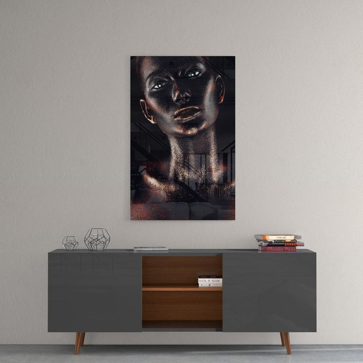 Kadın Portre Cam Tablo No:1212