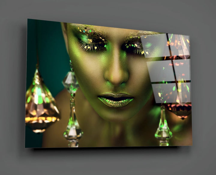 Kadın Portre Cam Tablo No:1220