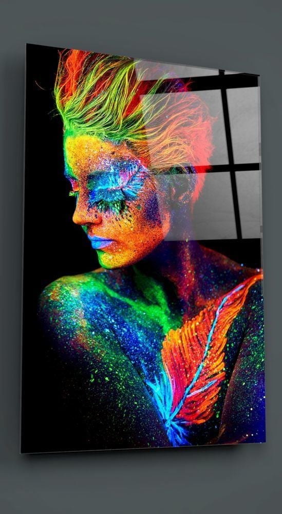 Kadın Portre Cam Tablo No:2091