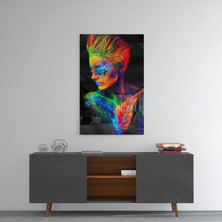 Kadın Portre Cam Tablo No:2091