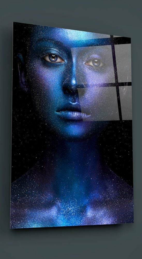 Kadın Portre Cam Tablo No:2092