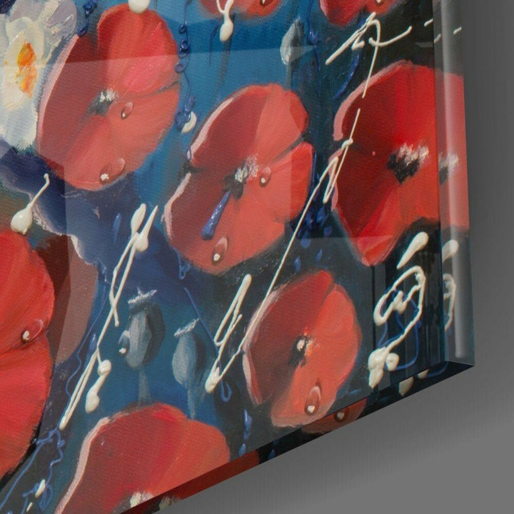 Kadın ve Çiçekler Cam Tablo