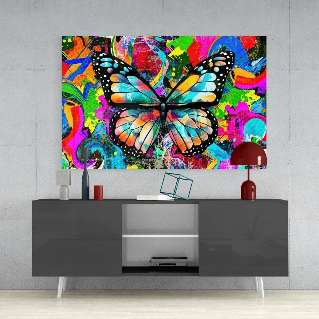 Kelebek Kuşağı Cam Tablo