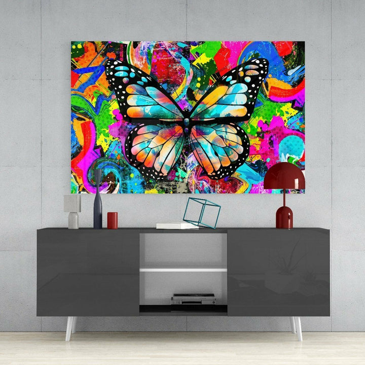 Kelebek Kuşağı Cam Tablo