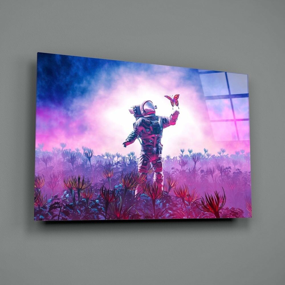 Kelebekler Diyarı Cam Tablo