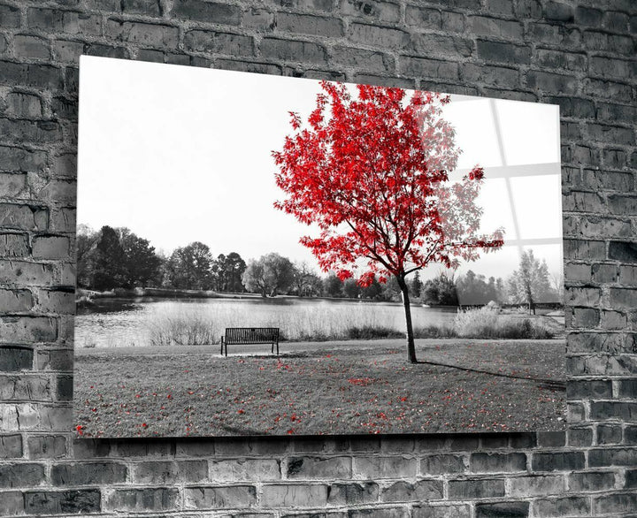 Kırmızı Ağaç Cam Tablo No:1031