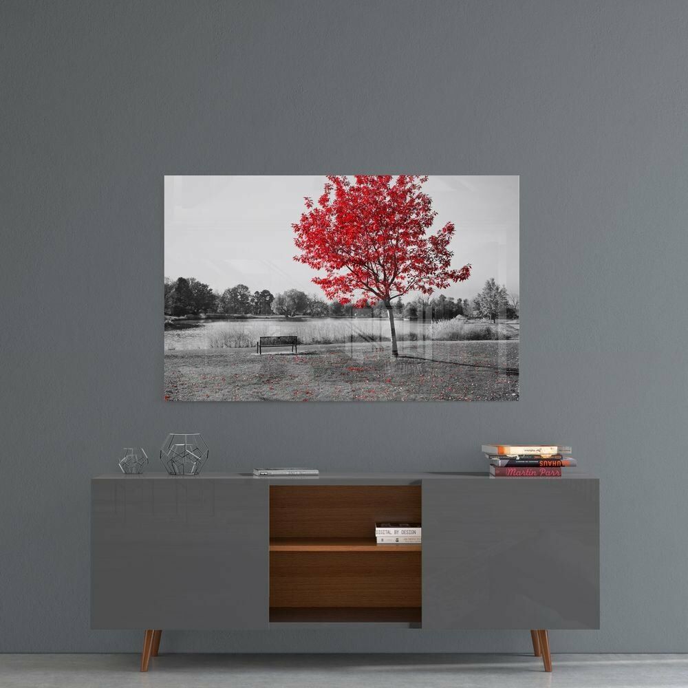 Kırmızı Ağaç Cam Tablo No:1031