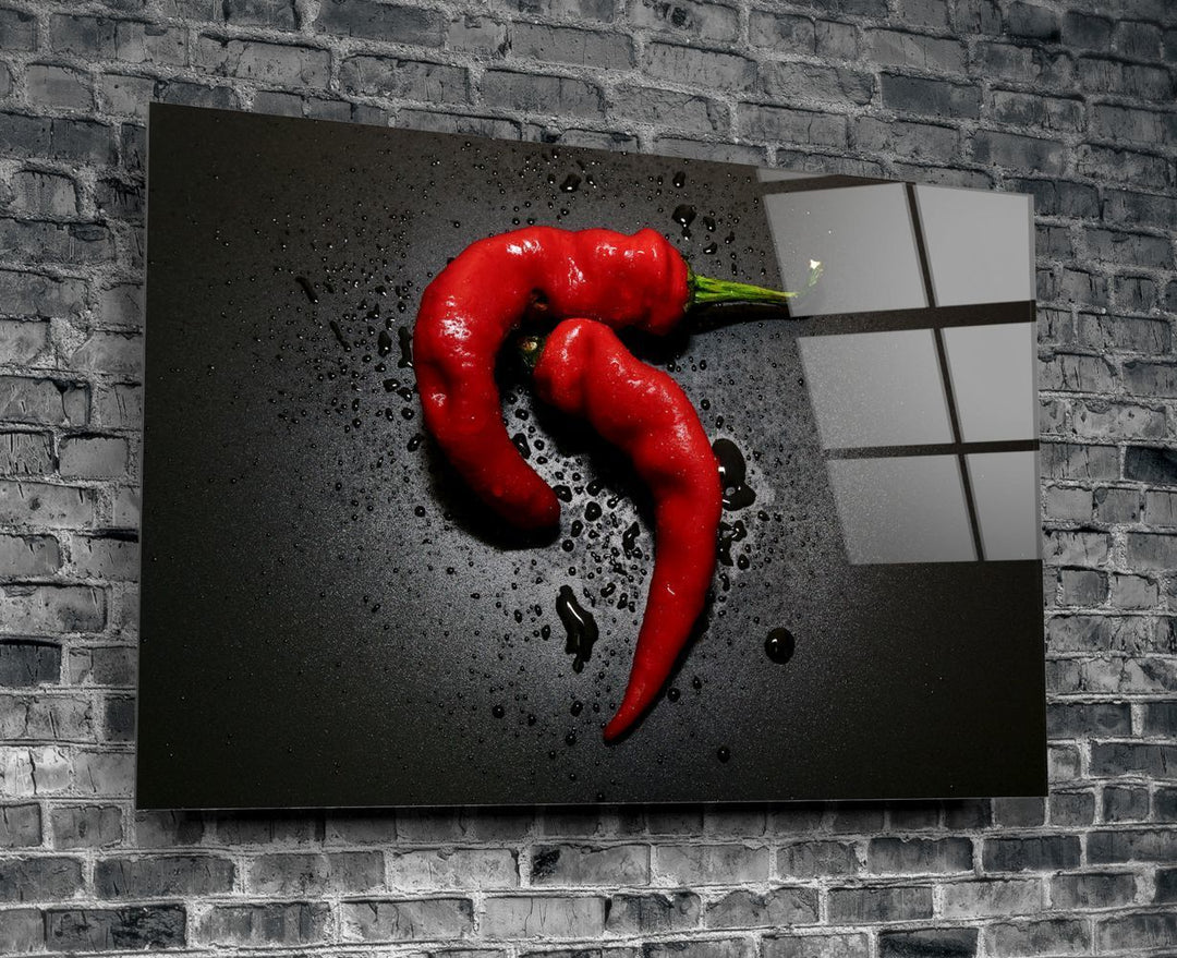 Kırmızı Biber Cam Tablo