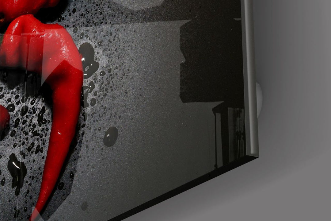 Kırmızı Biber Cam Tablo