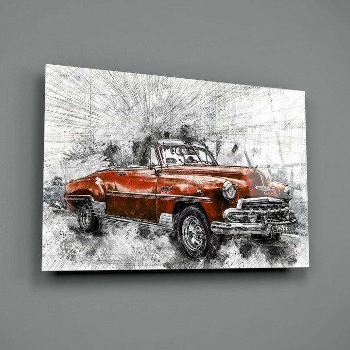 Kırmızı Chevrolet Cam Tablo