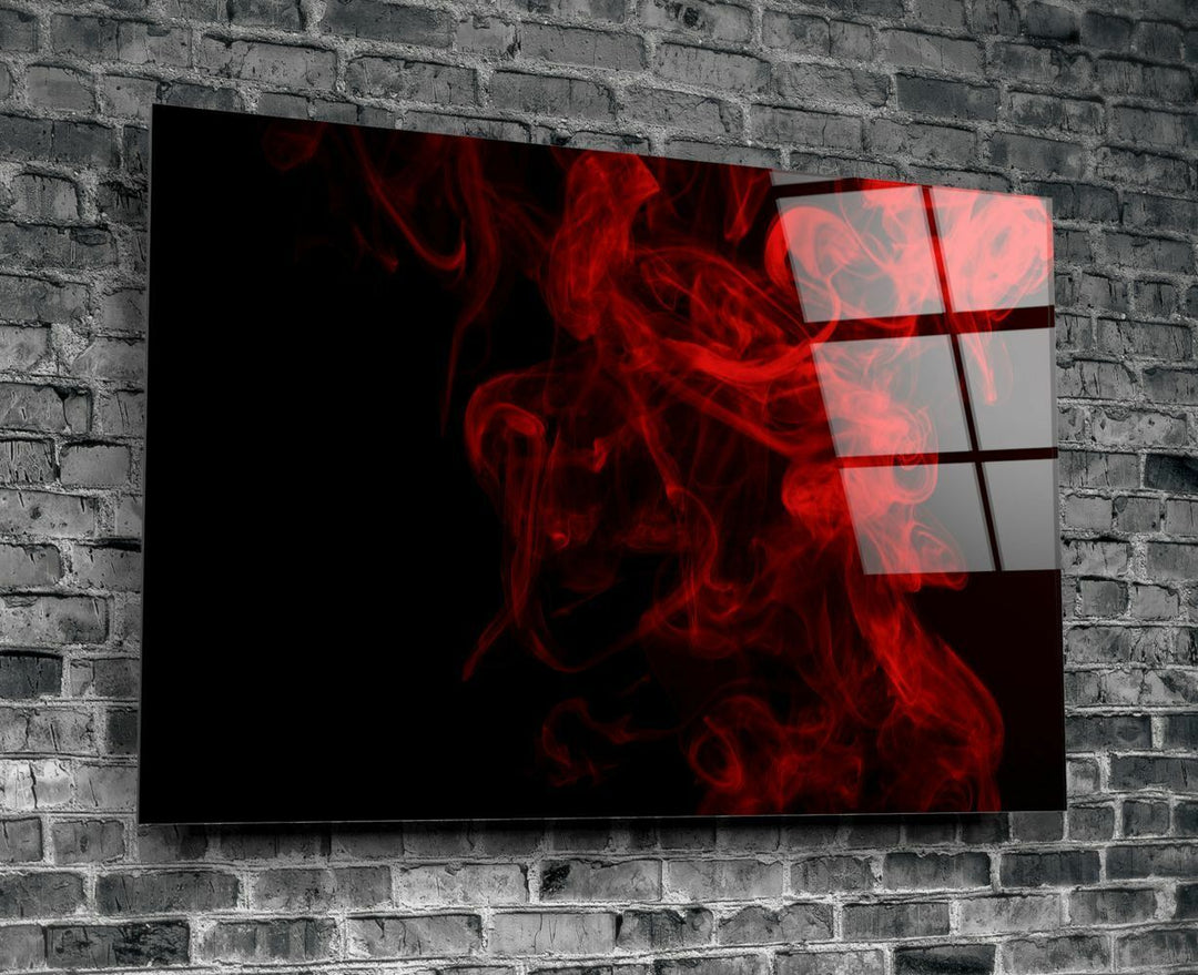 Kırmızı Duman Cam Tablo