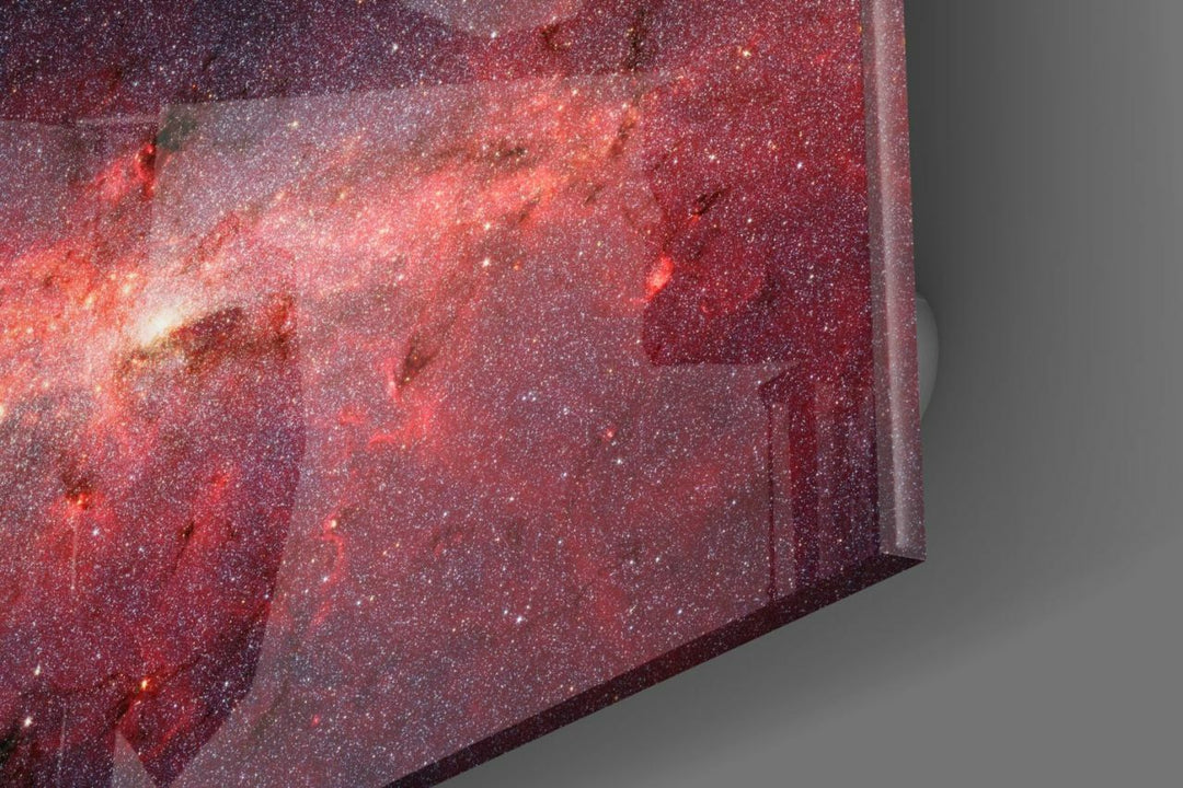 Kırmızı Nebula Cam Tablo