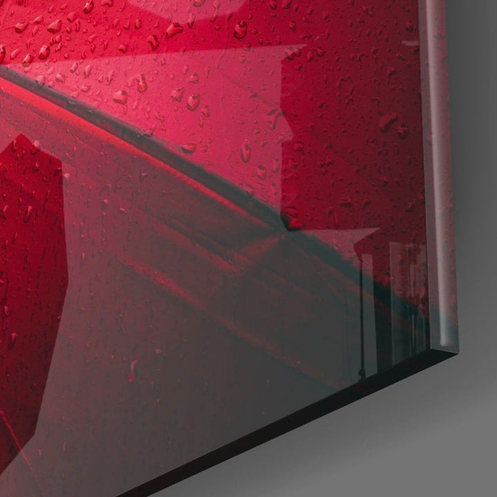 Kırmızı Şemsiye Cam Tablo