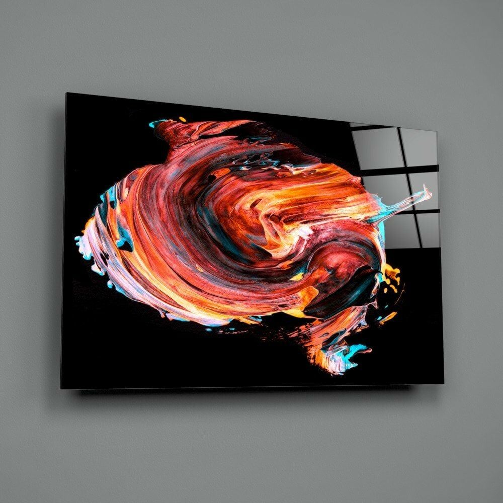 Kırmızının Dansı Cam Tablo